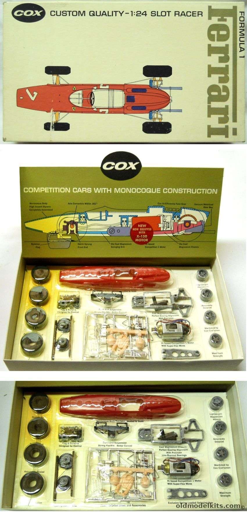 Cox 1/24 1964 Ferrari Formula 1 Slot Car - With X-150 Motor, 9400-798 plastic model kit